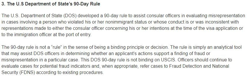 dos 90-day rule